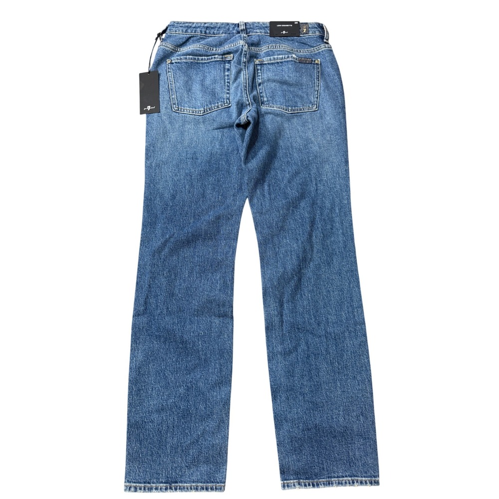 7 For All Mankind Low Cigarette Jeans Women 28 Blue NWT Straight Leg Denim - Picture 3 of 6